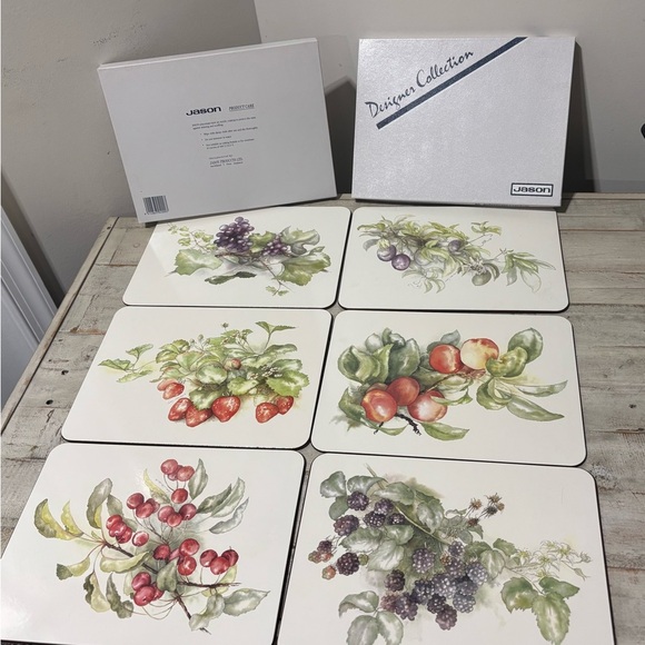 ❤️Jason of New Zealand Redoute Fruit Placemat Set (6) - Picture 2 of 4